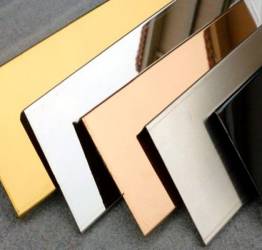 Декоративные листы с полированной поверхностью разного цвета